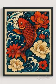 Quadro d’Arte Eleganza Koi Karpa