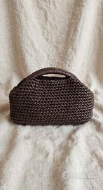 Borsa clutch similpelle molla uncinetto 