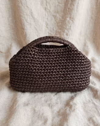 Borsa clutch similpelle molla uncinetto 