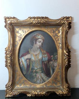 Antica Incisione 1850ca A Syrian Maid