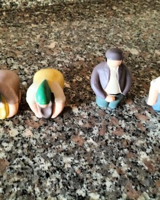 Statuine vintage in ceramica contadini