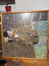 Dipinto Guastav Klimt , il bacio