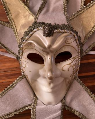 Maschera Veneziana Oro e Bianco