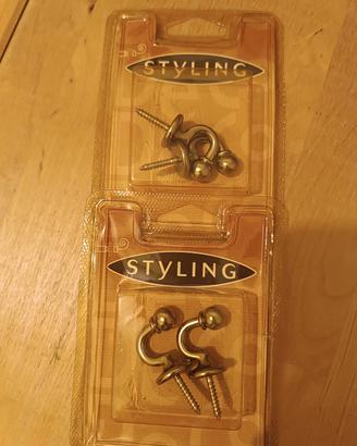 Ganci multiuso in metallo colore oro