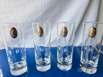 Set 6 Bicchieri in Cristallo Dettagli Argento