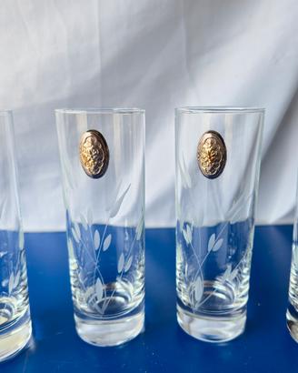 Set 6 Bicchieri in Cristallo Dettagli Argento