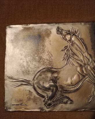 bassorilievo argento Cavallo di Francesco Messina