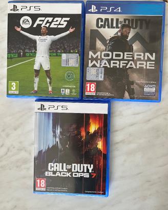Tre giochi PlayStation