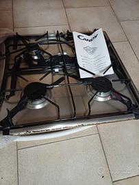 PIANO  COTTURA CANDY A METANO ACCIAIO INOX 60x60