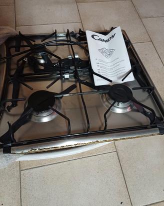 PIANO  COTTURA CANDY A METANO ACCIAIO INOX 60x60
