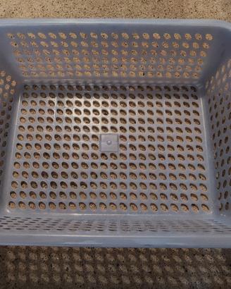 Cestino in plastica azzurro 44x34x11