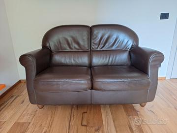 Divano vintage pelle marrone