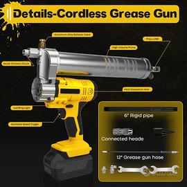 Pistola Ingrassatore Elettrica TaskStar - 10000 PSI, Con Batterie, Luce LED, Per Meccanica - Foto 10