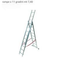 Scala Facal stilo in alluminio, tre rampe 11+11+11