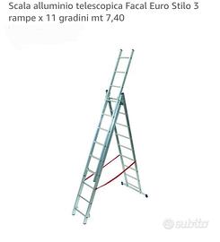 Scala Facal stilo in alluminio, tre rampe 11+11+11