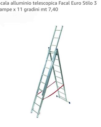 Scala Facal stilo in alluminio, tre rampe 11+11+11