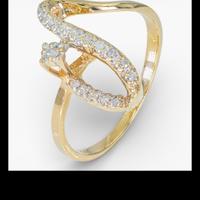 Anello 14 Carati oro giallo con diamanti naturali 