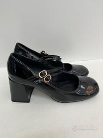 Décolleté Mary Jane nere con tacco n 36