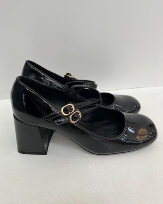 Décolleté Mary Jane nere con tacco n 36