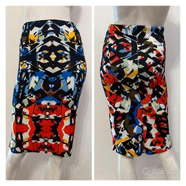 PINKO Gonna tubino mutlicolore fantasia astratta