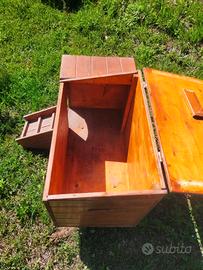 casetta cani gatti artigianale apribile 
