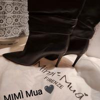 Stivale Tronchetto da donna con tacco in pelle con