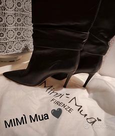 Stivale Tronchetto da donna con tacco in pelle con