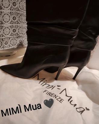 Stivale Tronchetto da donna con tacco in pelle con