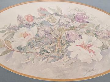 QUADRO PITTURA ACQUERELLO CON CORNICE
