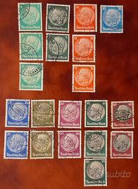 20 Francobolli 1933 Impero Tedesco