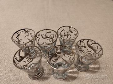 Set 6 bicchierini con ornamenti in argento