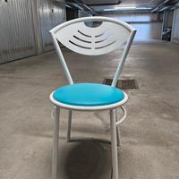 Sedie in acciaio con seduta in Ecopelle