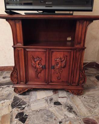 Porta televisione in noce
