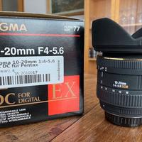 Obiettivo Sigma 10-20 F 4-5,6 attacco Pentax K
