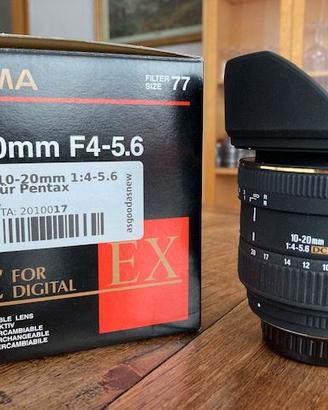 Obiettivo Sigma 10-20 F 4-5,6 attacco Pentax K