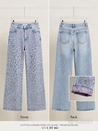 Jeans glitter leopardati