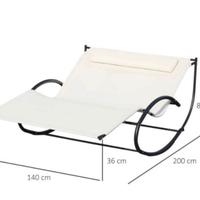 Lettino prendisole a dondolo, doppio