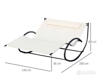 Lettino prendisole a dondolo, doppio