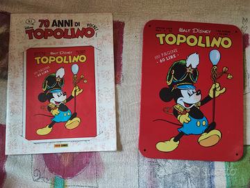 Topolino 70 Anni - Targa in Metallo e Fascicolo