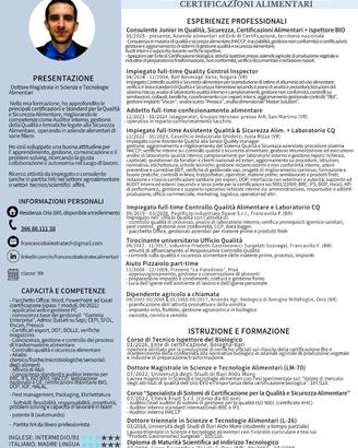 Impiegato Controllo qualità, consulente esterno