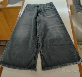 jeans donna grigio-nero a zampa tg.S