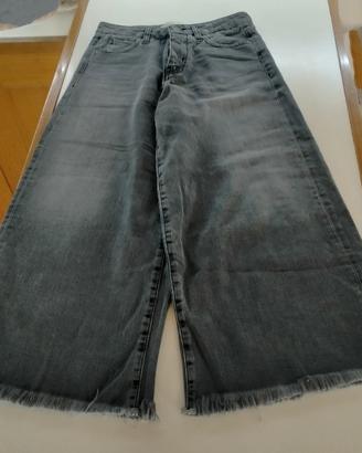 jeans donna grigio-nero a zampa tg.S