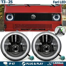 FARI FULL LED 7" PER Transporter T3 T25 Angel Eyes