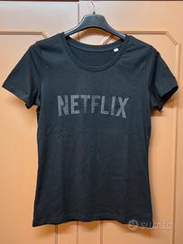 🖤 T-Shirt Netflix Ufficiale Total Black, Taglia S