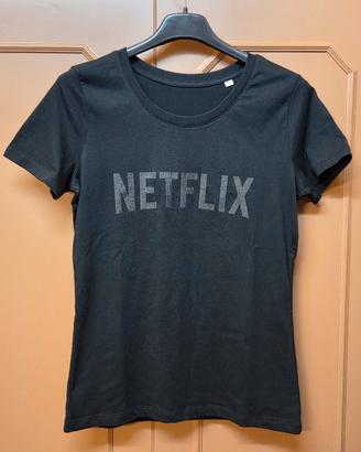 🖤 T-Shirt Netflix Ufficiale Total Black, Taglia S