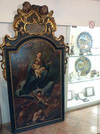 Dipinto Antico "Madonna del Suffragio" con Cornice