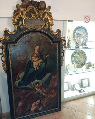 Dipinto Antico "Madonna del Suffragio" con Cornice