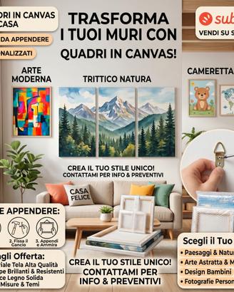Quadri Moderni su Canvas per Arredamento Casa