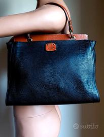 Originale BRIC’S, borsa tracolla pelle nera/marrò