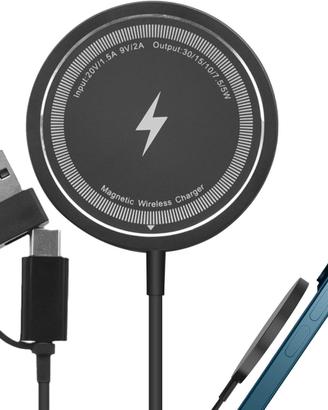 Caricabatterie wireless magnetico.